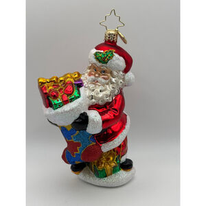 Christopher Radko Holding On for Hope Blown Glass Christmas Ornament